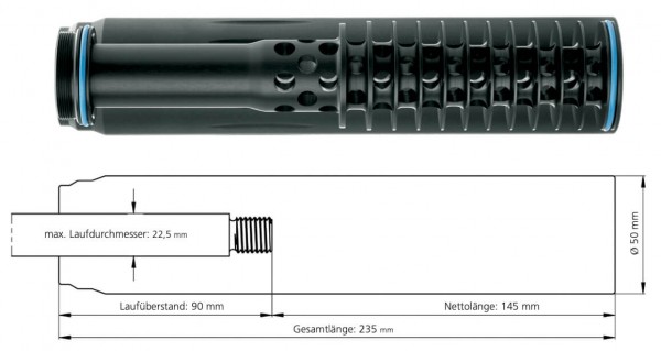 Schalldämpfer ERA SOB1 Kaliber 5,7 - 9,5 mm